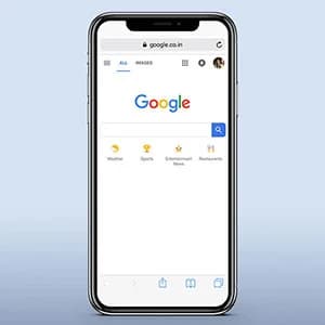 صفحه سرچ گوگل در موبایل