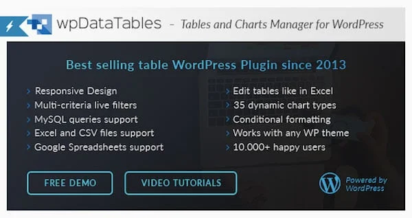 افزونه wpDataTables برای جداول داده بزرگ