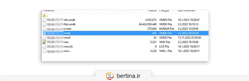 همچنین باید فایل temp.vmdk نیز به اسم واقعی خود تغییر کند: