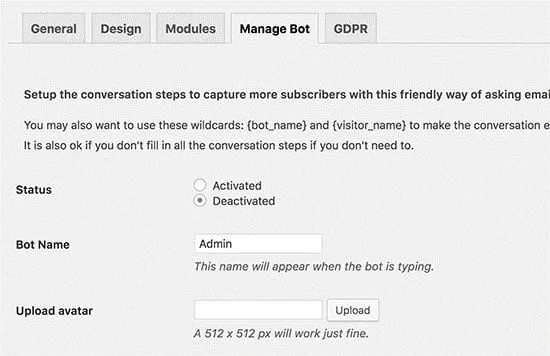 ربات چت برای حالت تعمیر و نگهداری وردپرس