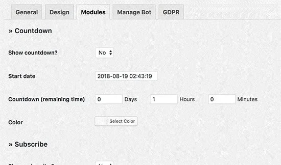 تنظمیات صفحه حالت تعمیر و نگهداری
