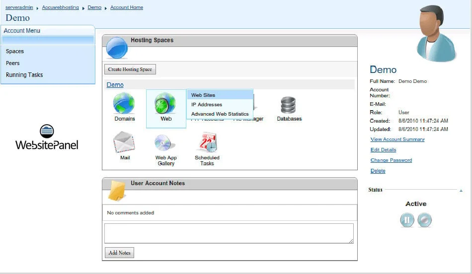 WebsitePanel وبسایت پنل