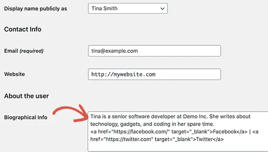 اضافه کردن اطلاعات نویسنده
