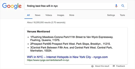 باکس پاسخ های گوگل