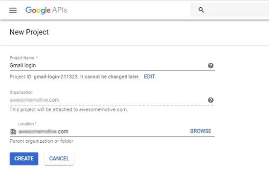 موقعیت سازمان در اکانت دولوپر گوگل