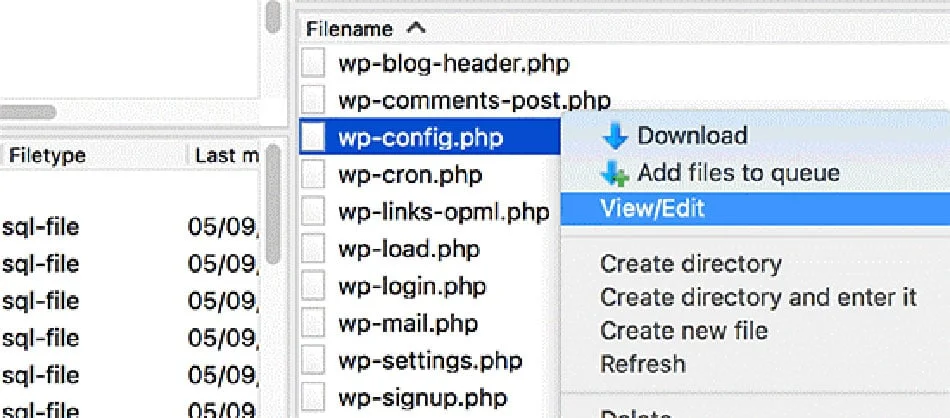 ویرایش wp-config.php