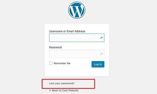 فراموش کردن پسورد وردپرس