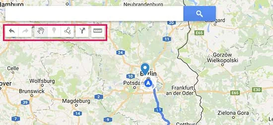 نوار ابزار google my maps