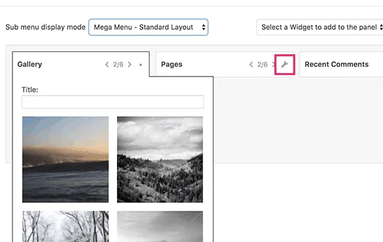افزودن ابزارک های مختلف به مگا منو