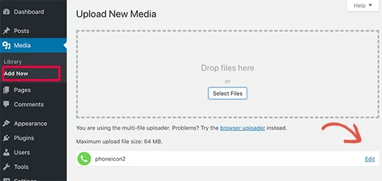 آپلود آیکون تلفن