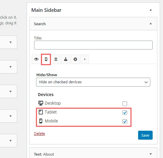 تنظیمات پلاگین widget-options برای مخفی کردن یک ابزارک در وردپرس